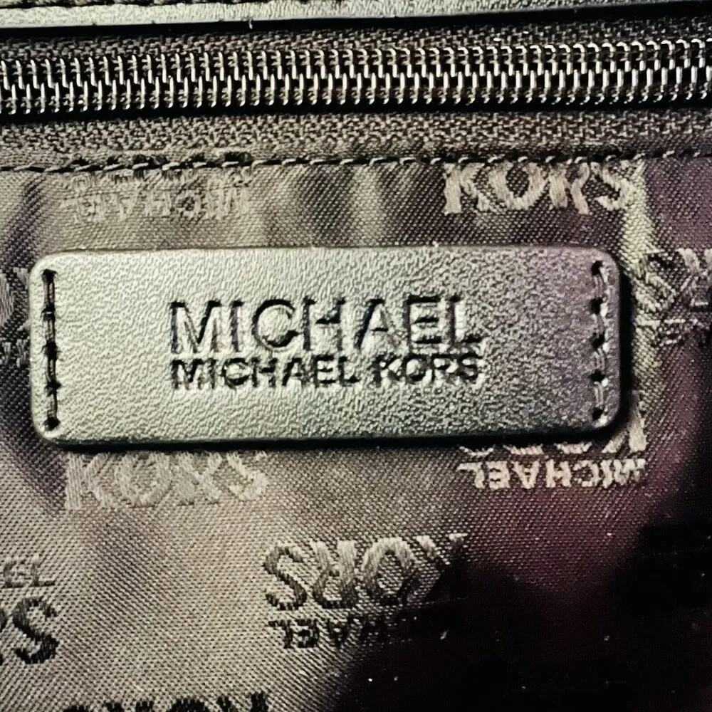 MICHAEL KORS Jane Black Nylon Leather Medium Shoulder Bag